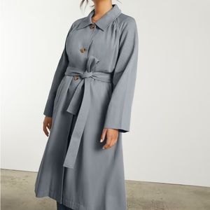 The Gathered Drape Trench - Size M - Color Smoke